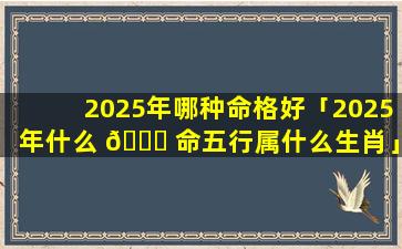 2025年哪种命格好「2025年什么 🐎 命五行属什么生肖」